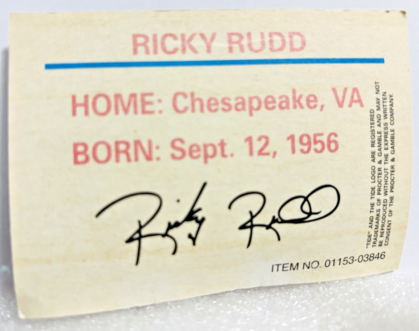 Ricky Rudd #41 NASCAR Diecast Car w/ Autograph Card Racing Champions