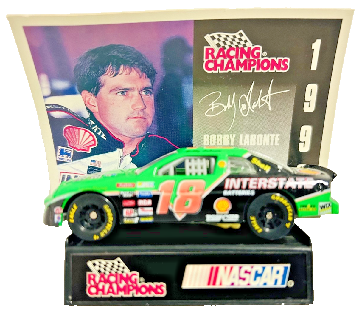Bobby Labonte #18 Interstate Batteries Racing Champions NASCAR Diecast w/ Card