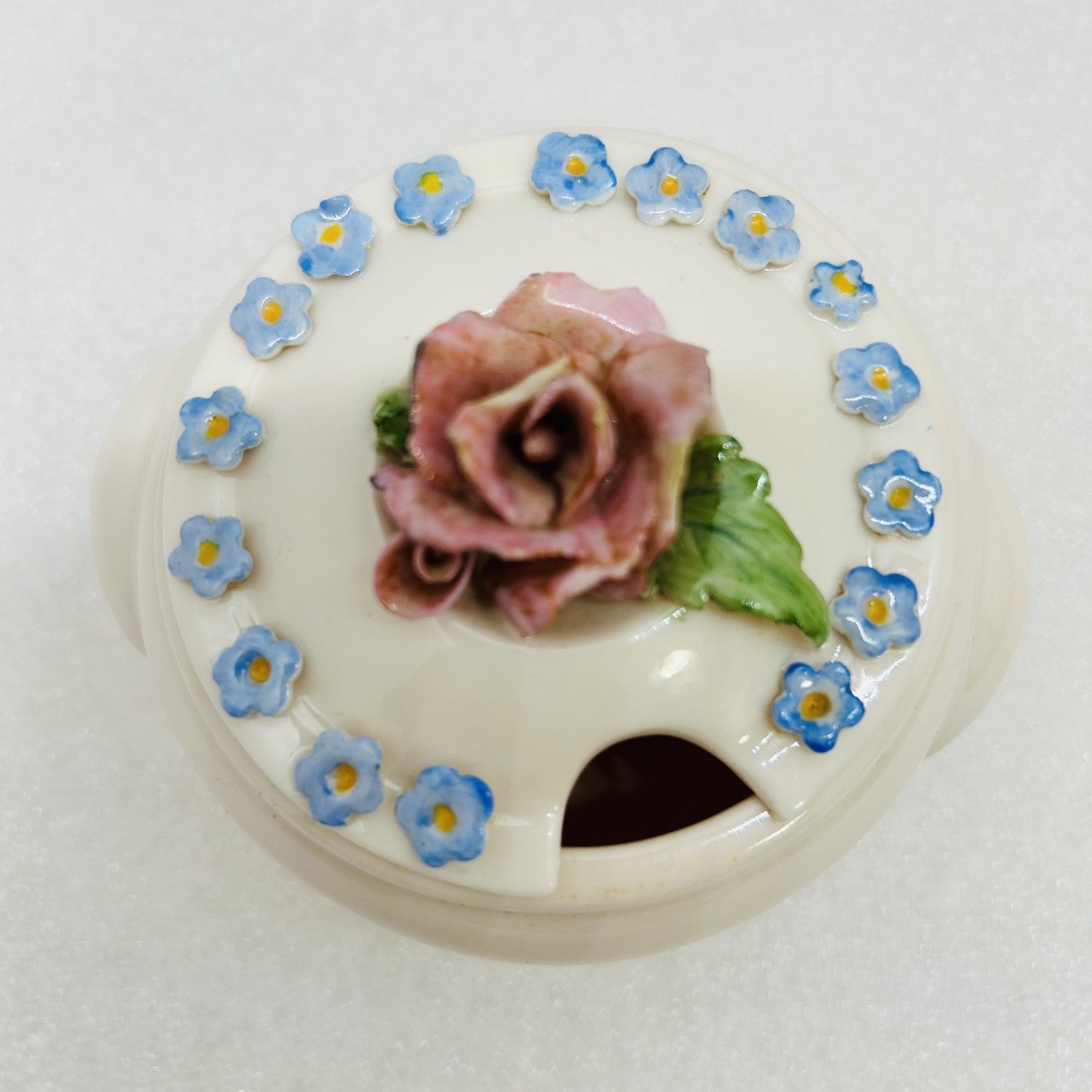 Vintage Holland Mold IRIS Covered Sugar Bowl Floral Rose Lid