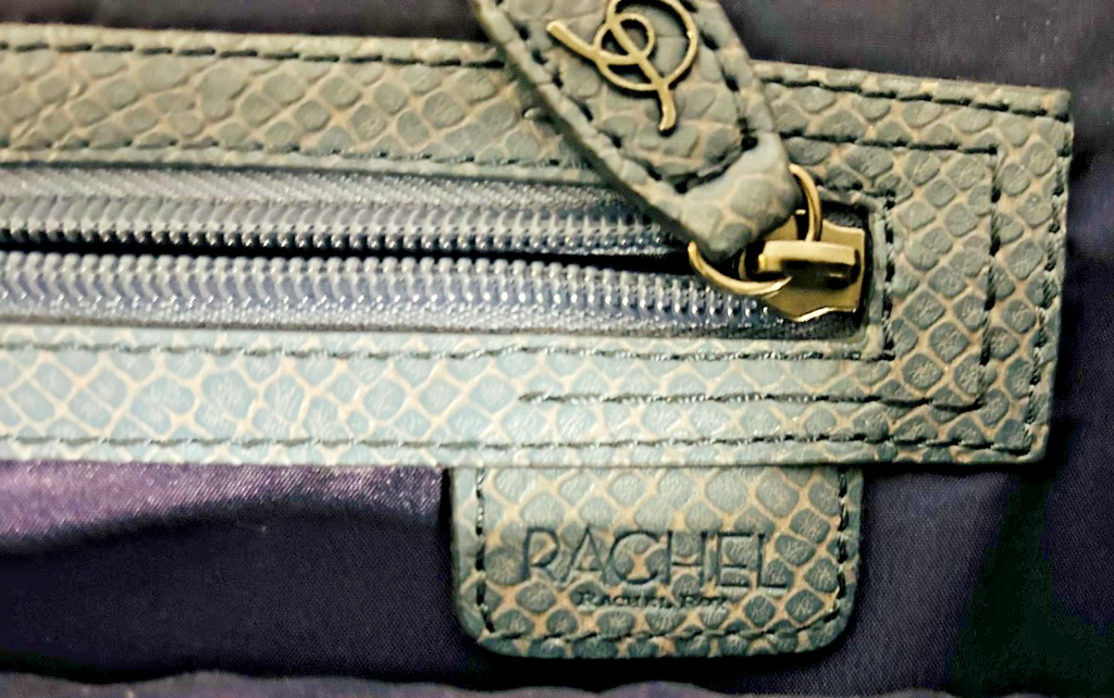 Rachel Roy Snakeskin Clutch Cream Blue Frame Evening Bag