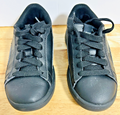 Puma Smash v2 Kids Black Sneakers Youth Size 10 US Leather Lace Up