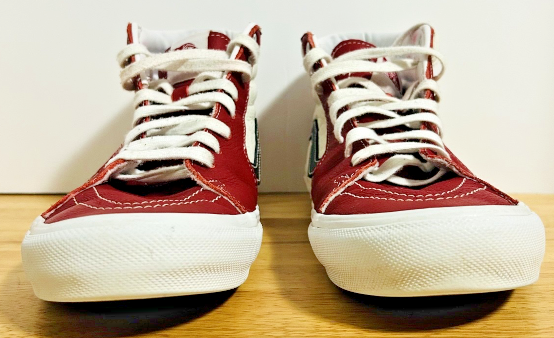 Vans Sk8-Hi Red White Leather Skate Shoes Men’s 11 PopCush