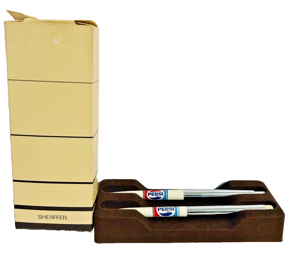 Vintage Pepsi Logo Pen & Pencil Set Sheaffer Box Advertising Promo