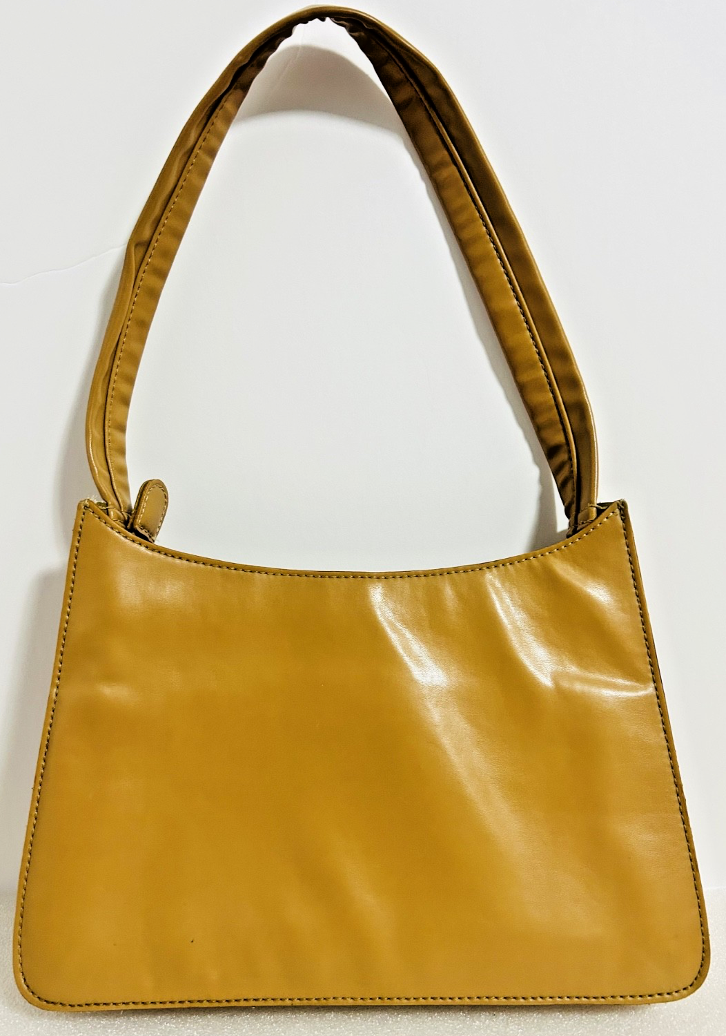 Mondani Mustard Yellow Shoulder Bag Faux Leather Double Pocket