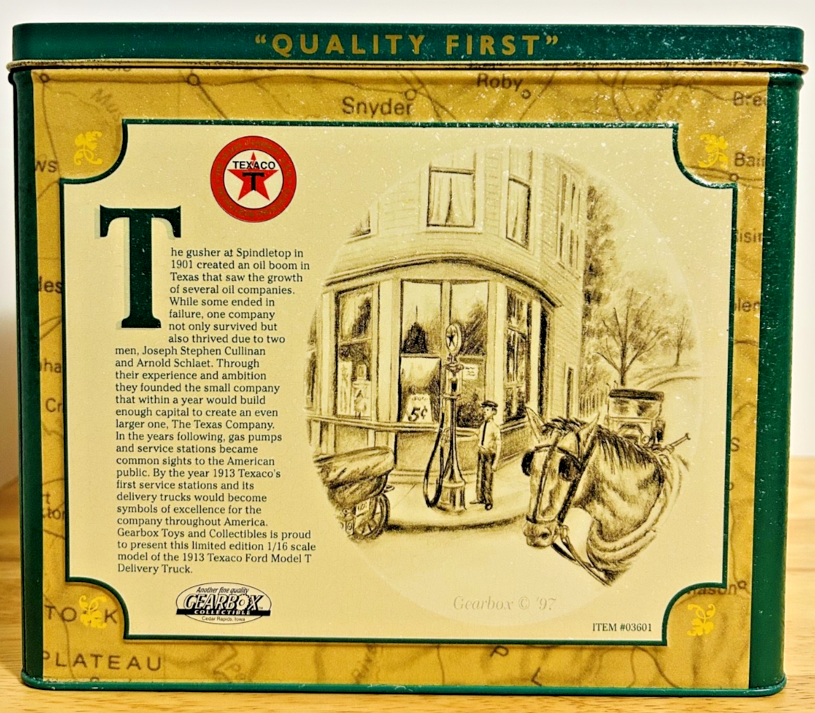 Gearbox Texaco 1913 Ford Model T Delivery Truck 1/16 Diecast LE 8407/20000