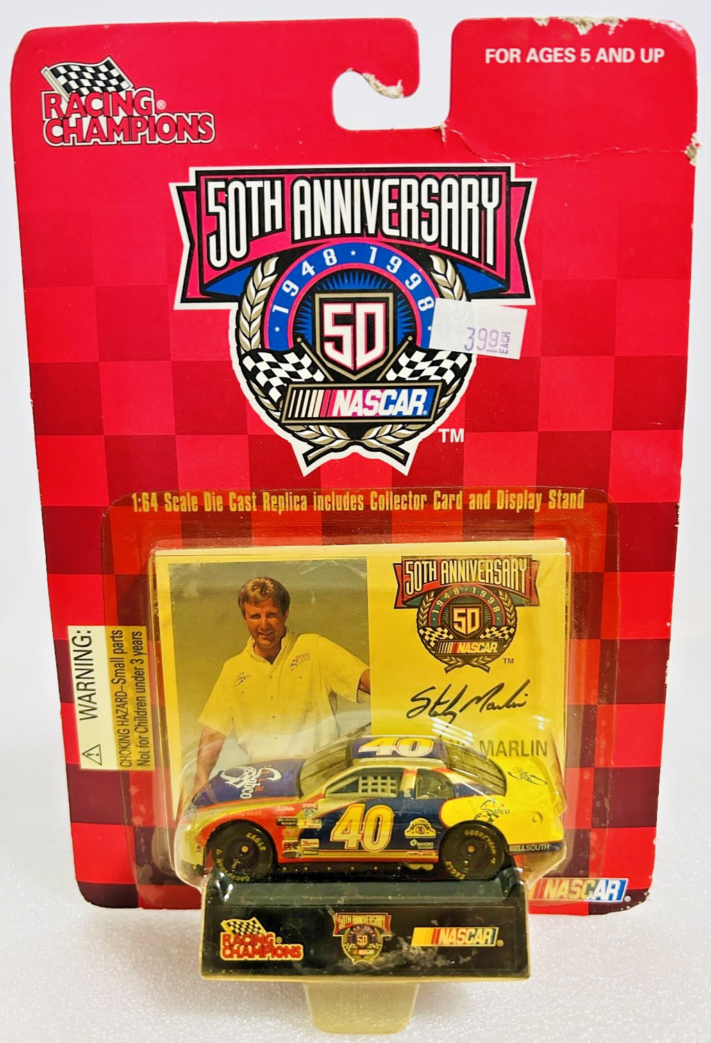 Racing Champions 50th Anniversary NASCAR #40 Sterling Marlin 1:64 Diecast