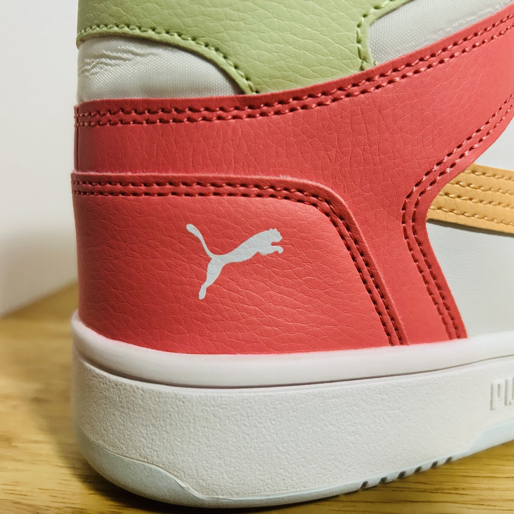 Puma Rebound LayUp Mid White Coral Womens 6.5C Sneakers 370486 35