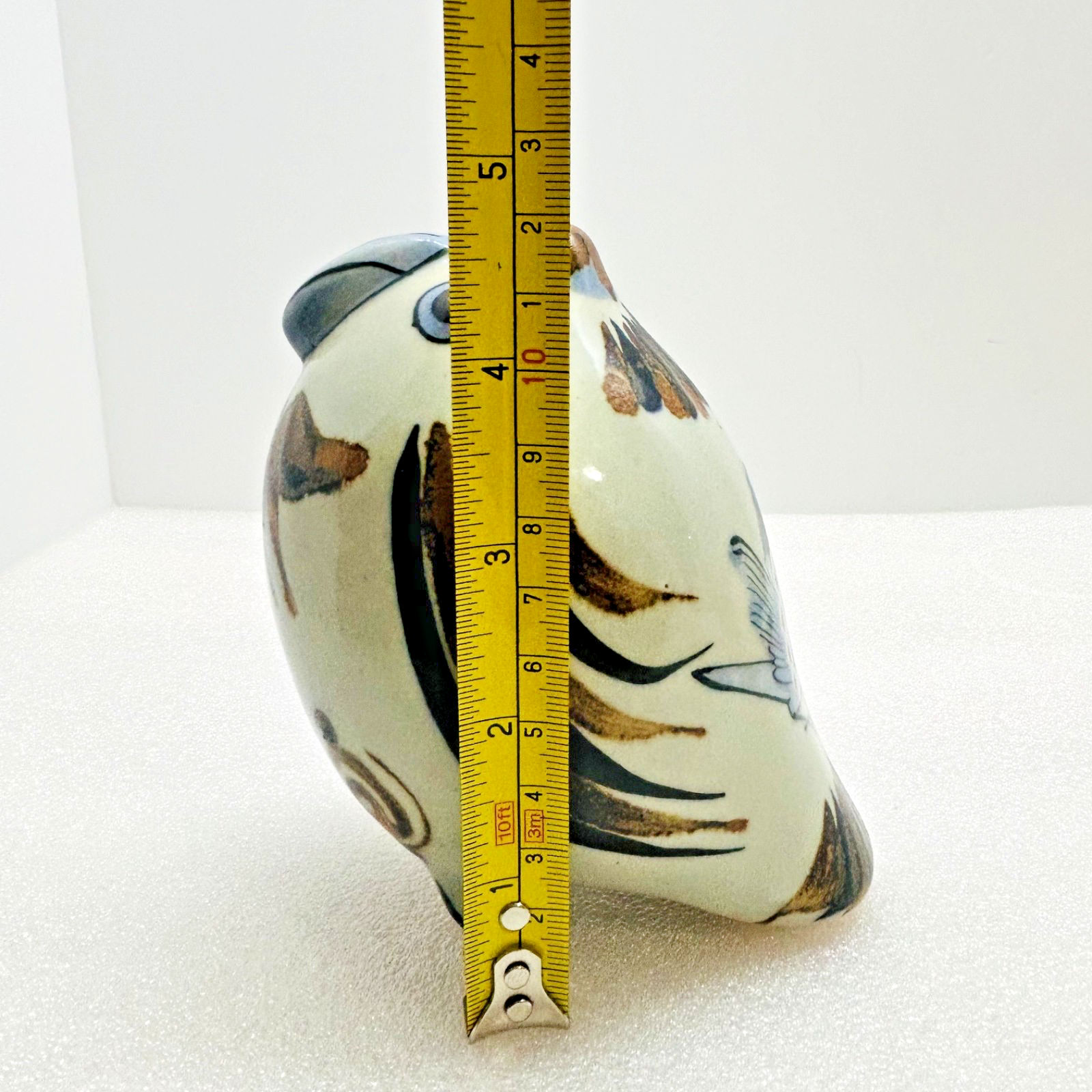 Vintage Tonala Mexico Pottery Bird Figurine Hand Painted Folk Art 5in
