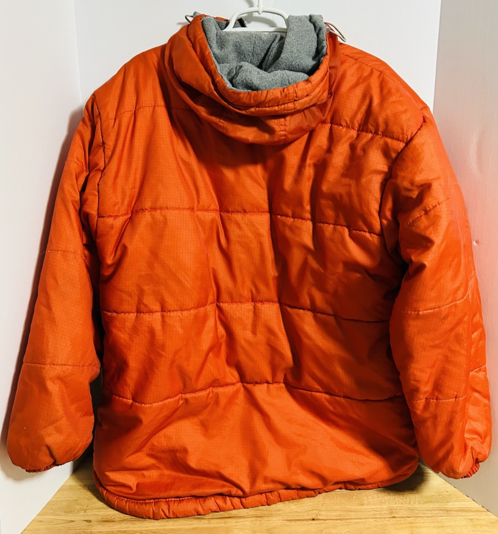 Catalina Orange Puffer Jacket Hooded Zip Mens Large 22x27