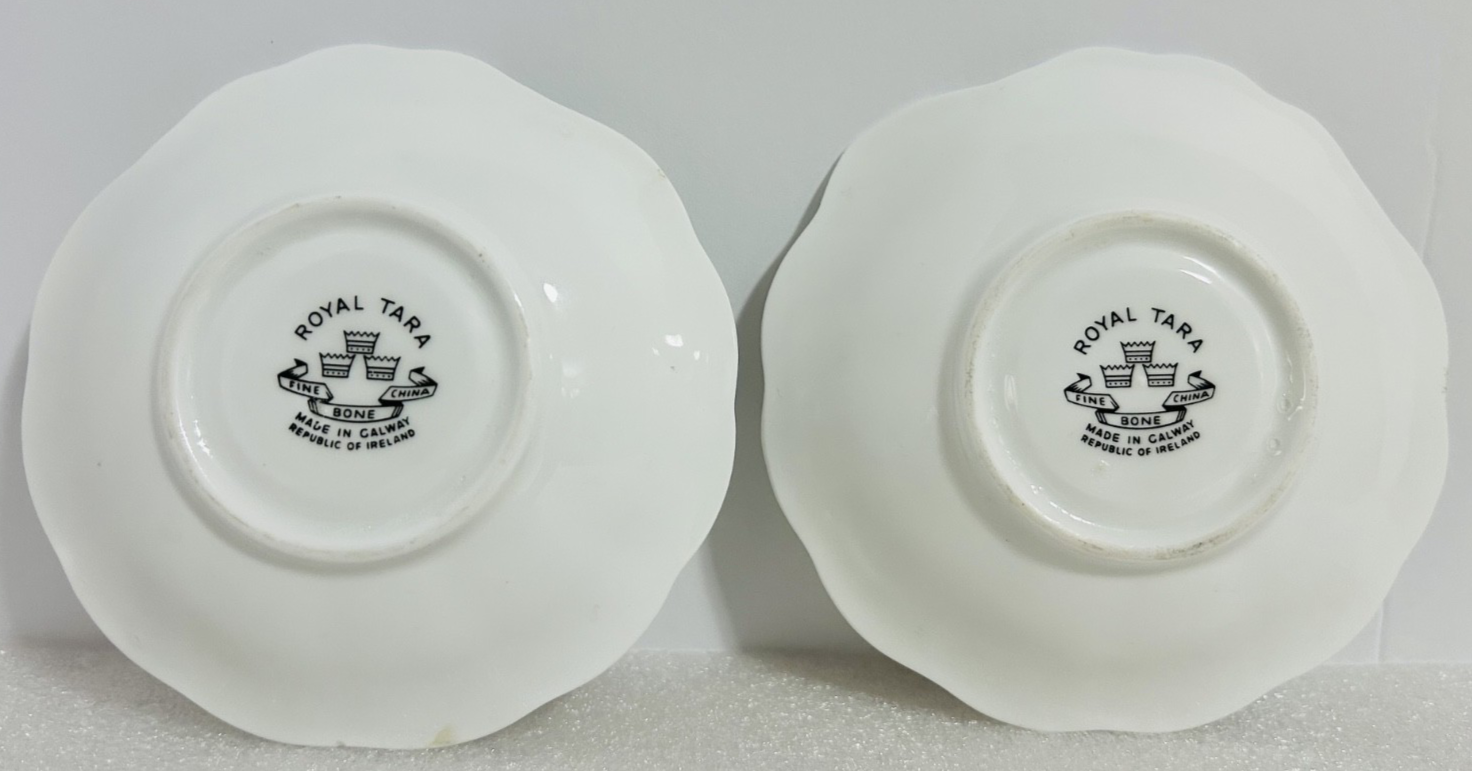 Royal Tara Fine Bone China Shamrock Shell Dishes Set of 2 Ireland
