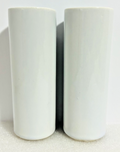 McCoy USA White Cylinder Vase Pair Mid Century Modern Pottery