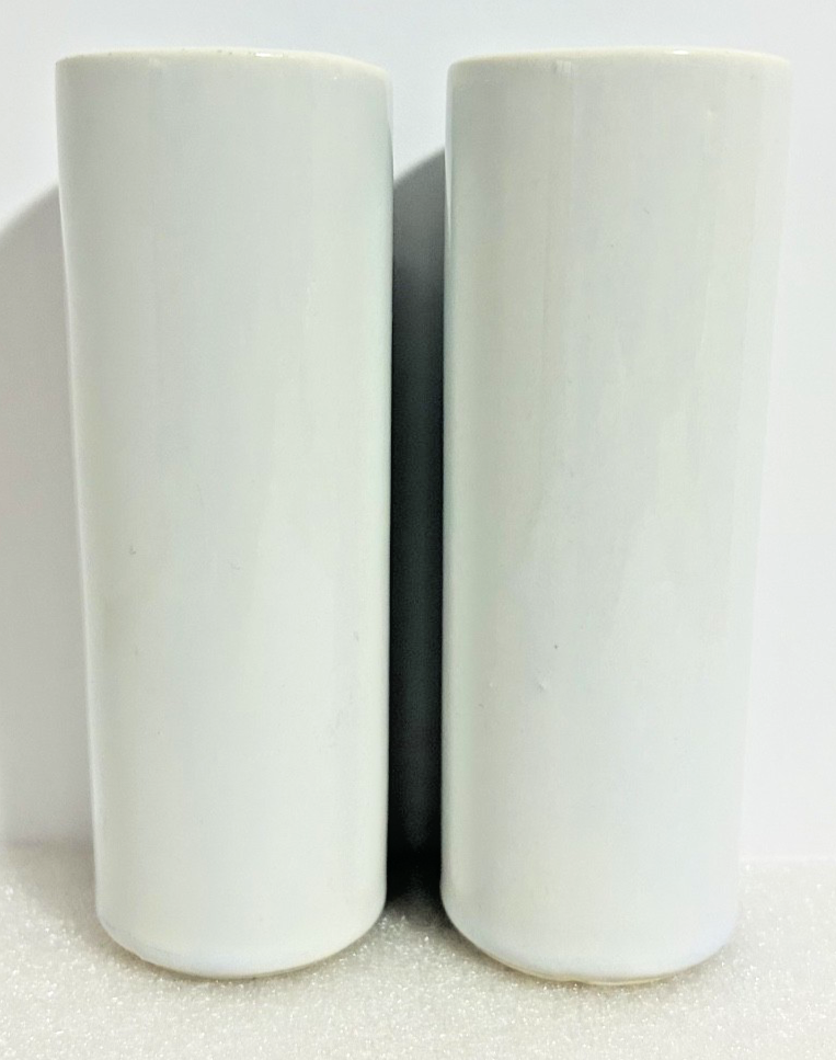 McCoy USA White Cylinder Vase Pair Mid Century Modern Pottery