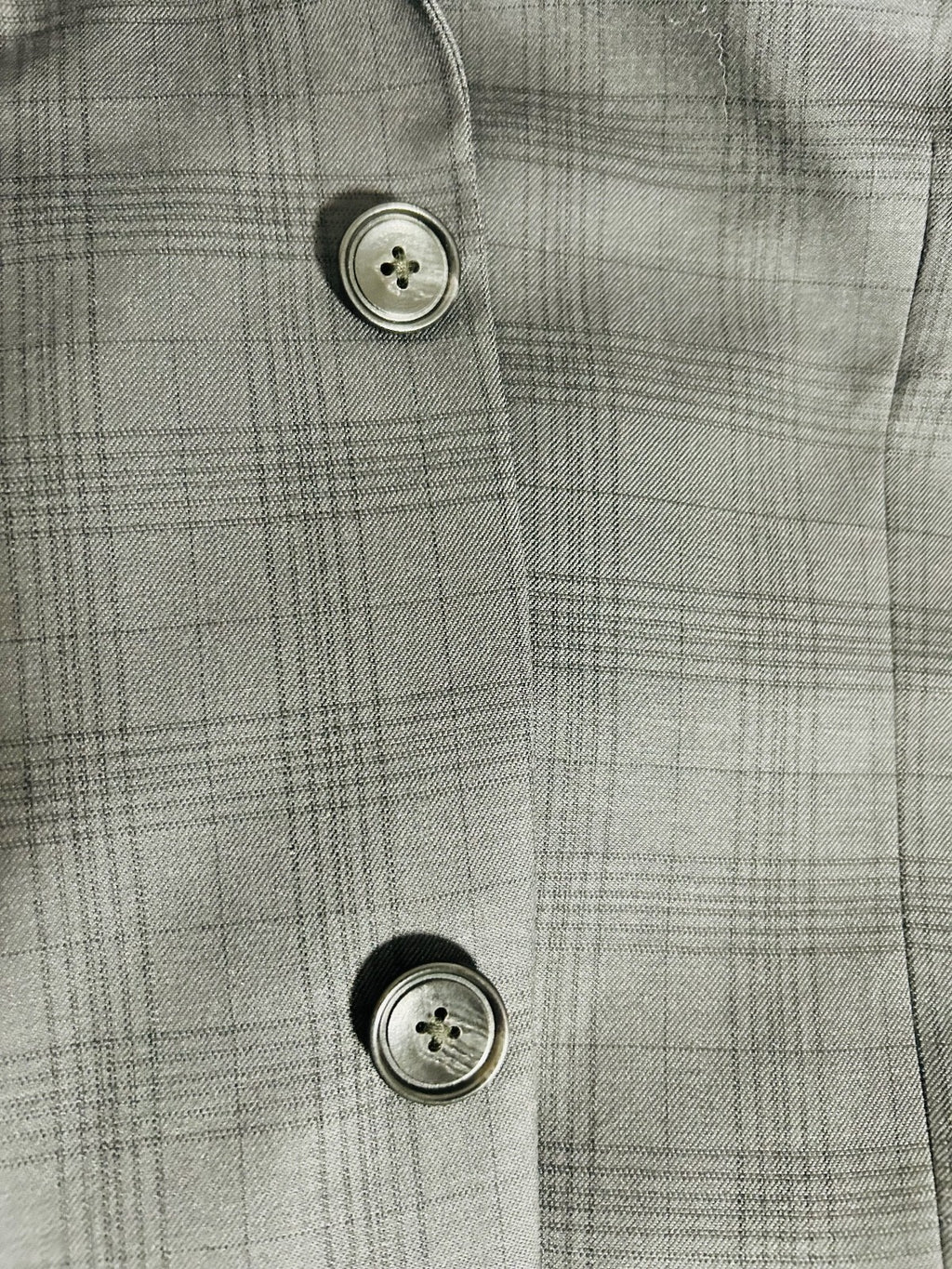 Kenneth Cole New York 46L Gray Plaid 100% Wool Sport Coat Blazer 2 Button