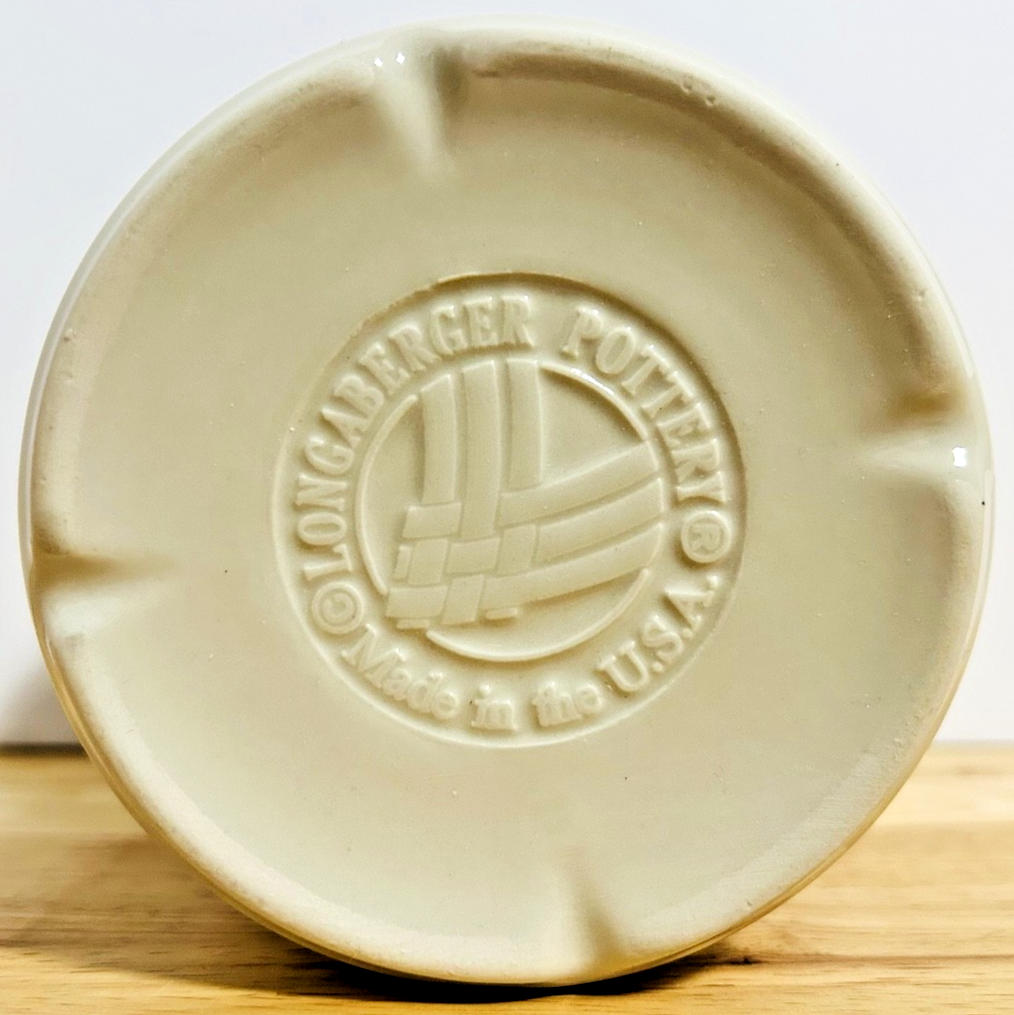 Longaberger Pottery 1 Pint Salt Crock Ivory 31691 Made in USA w Box 1998