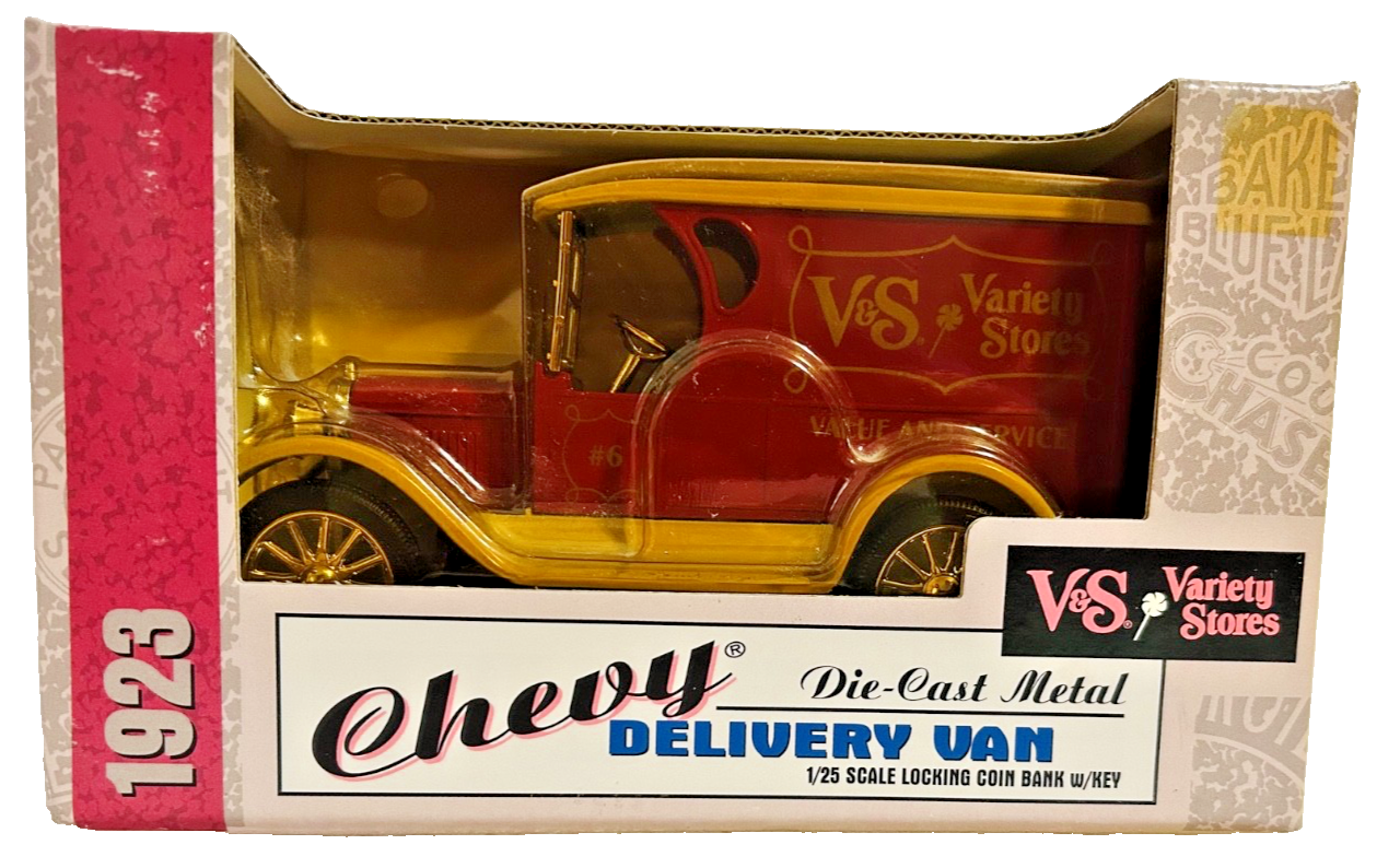 ERTL 1923 Chevy Delivery Van Coin Bank V&S Variety Stores 1/25 NIB