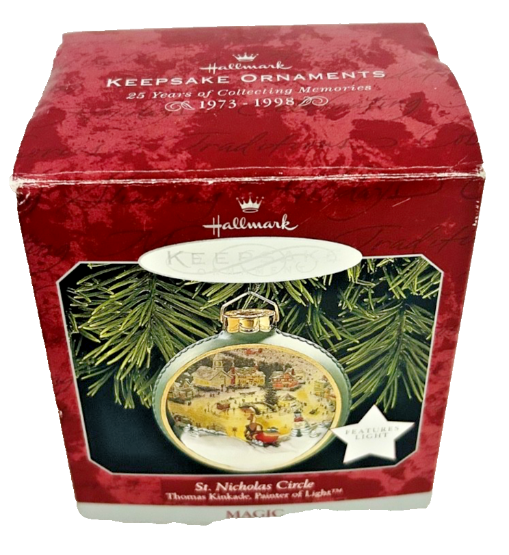 Hallmark 1998 St Nicholas Circle Kinkade Magic Lighted Ornament