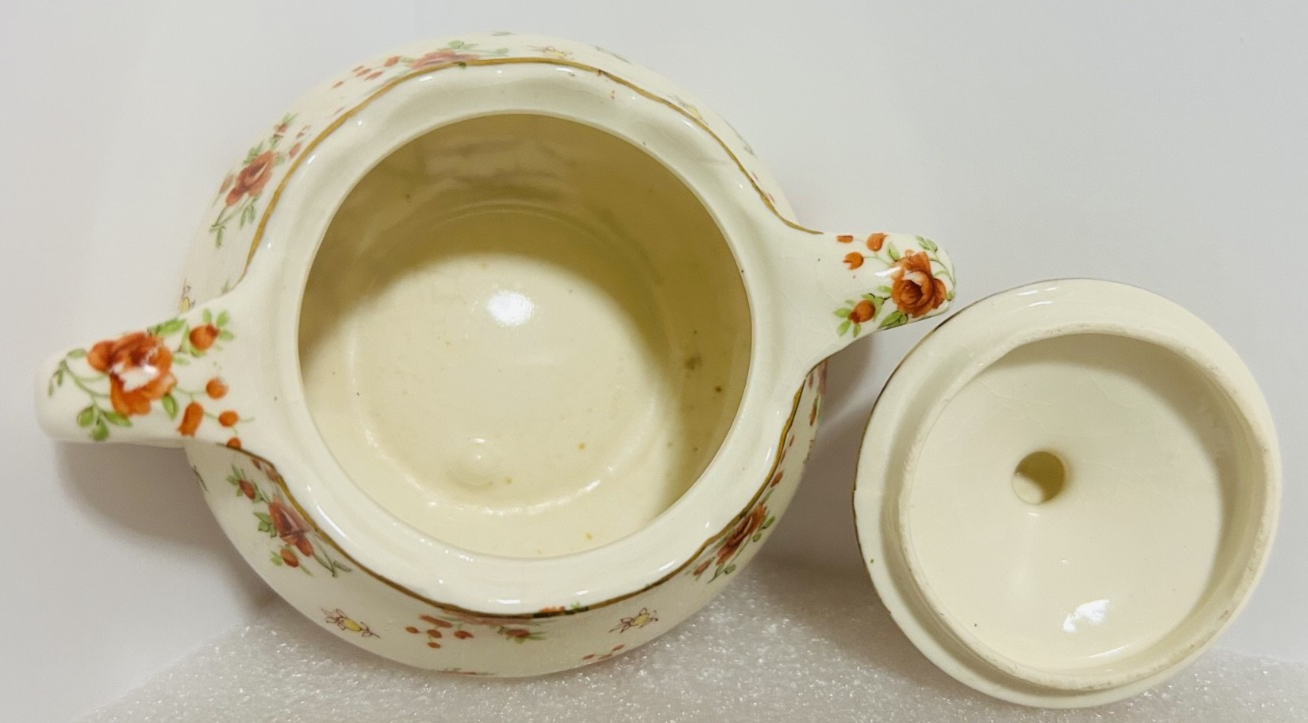 Vintage MM Japan Floral Creamer Sugar Bowl Set Gold Trim