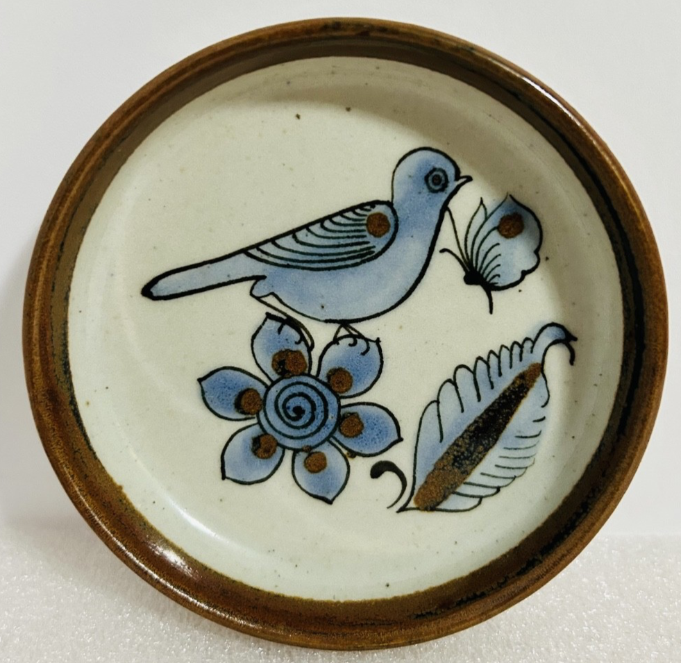 El Palomar Mexico Bird Teapot w Lid Tray Dish Set Blue Pottery VTG
