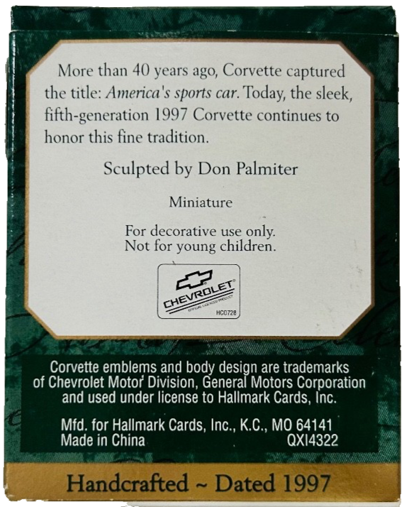 1997 Miniature Corvette ~ Hallmark Keepsake Ornament