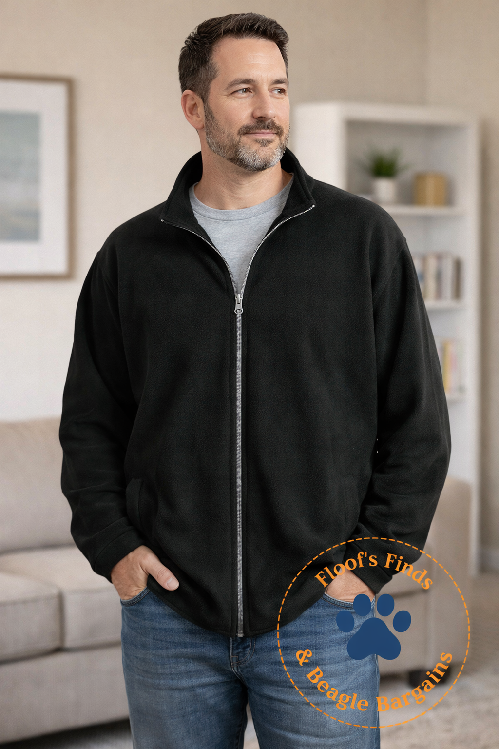 Port Authority Black Fleece Jacket 2XL Full Zip Polyester Mens