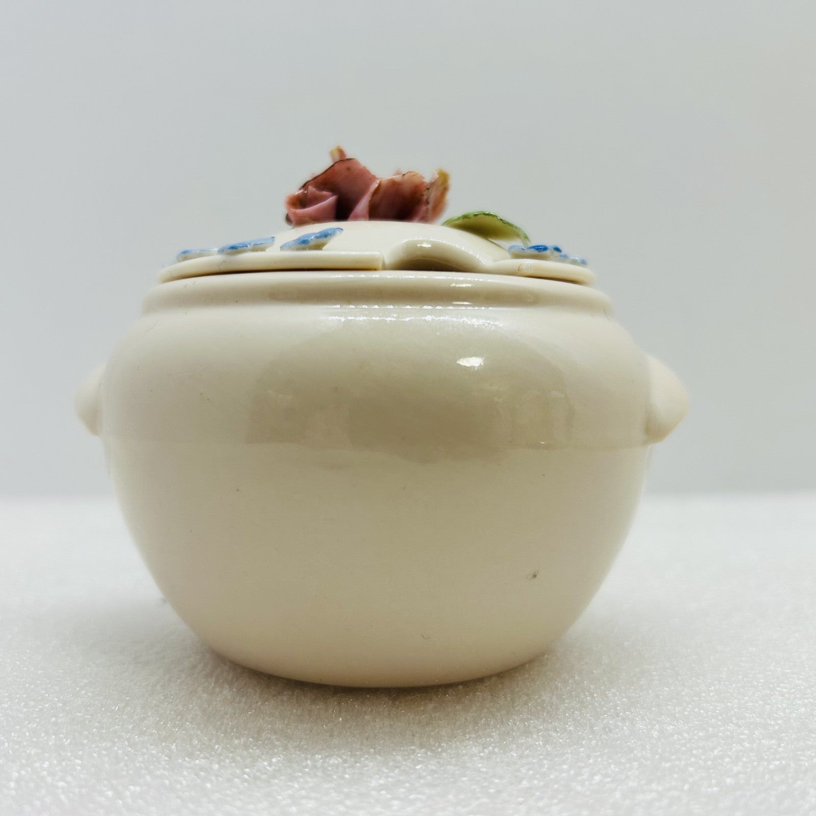 Vintage Holland Mold IRIS Covered Sugar Bowl Floral Rose Lid