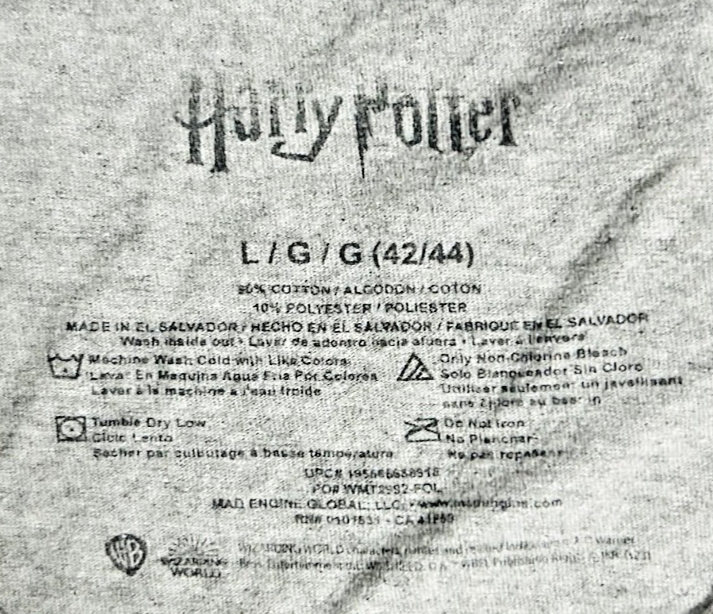 Harry Potter Herbology Hogwarts Graphic T-Shirt Gray Adult Medium