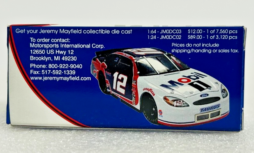 Jeremy Mayfield #12 Mobil 1 Ford Taurus 1:64 Diecast Team Caliber