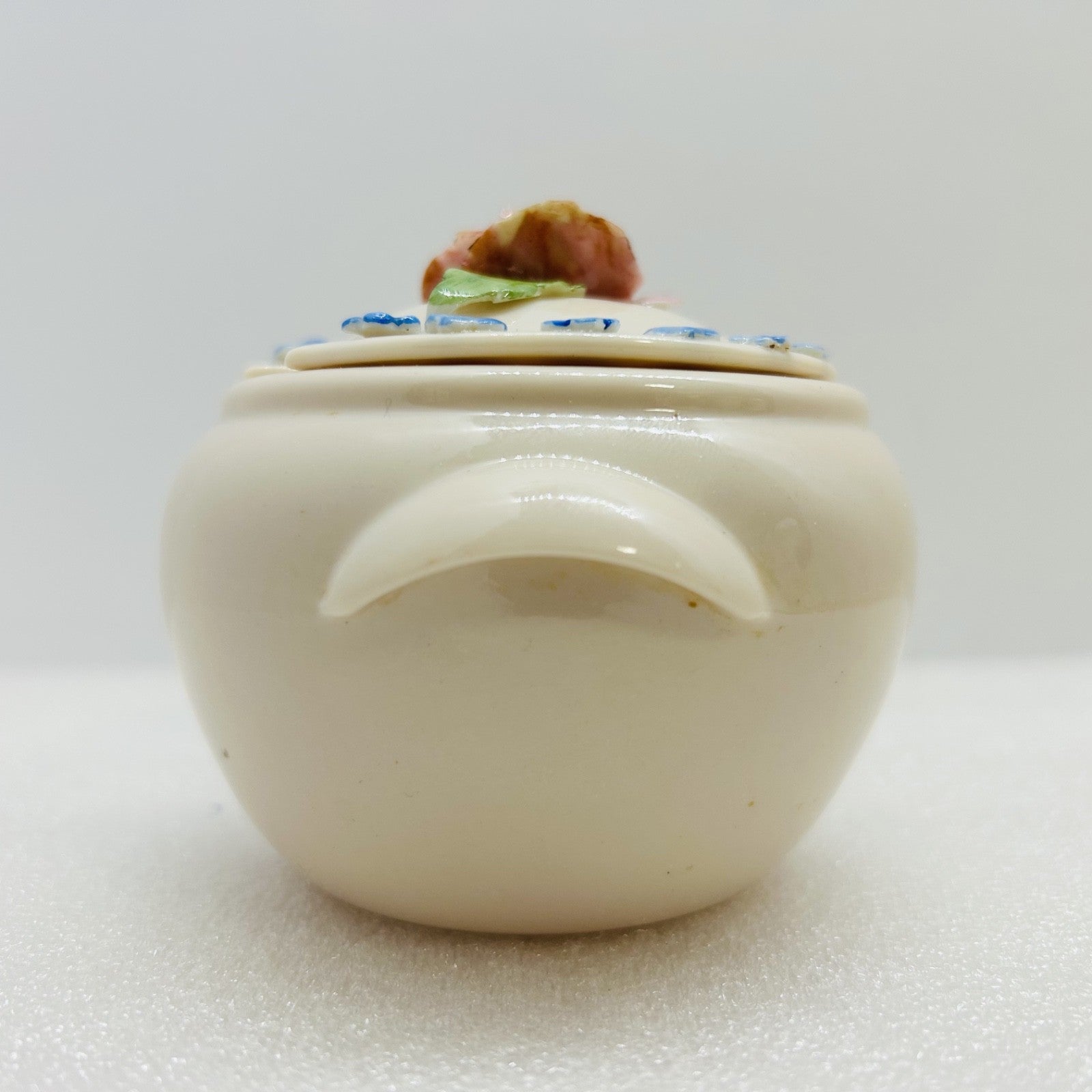 Vintage Holland Mold IRIS Covered Sugar Bowl Floral Rose Lid