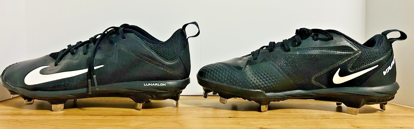 Nike Vapor Metal Baseball Cleats Black White LunarLON Men's 10.5
