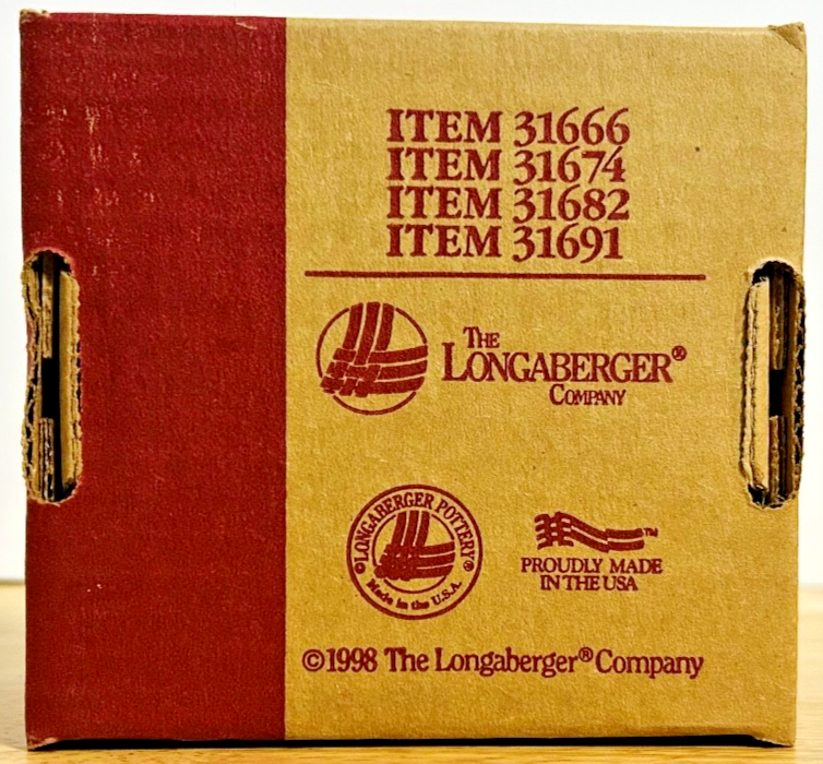 Longaberger Pottery 1 Pint Salt Crock Ivory 31691 Made in USA w Box 1998