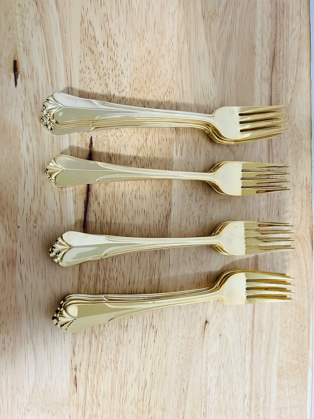 Hampton Silversmiths Gold Salad Forks Lot of 24 Stainless Replacement China 247