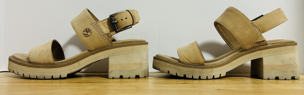 Timberland Women’s Platform Sandals Tan Nubuck Leather Size 6.5