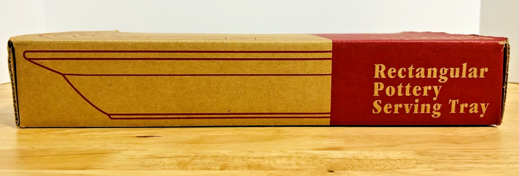 Longaberger Rectangular Pottery Serving Tray Heirloom Ivory 30370 w / Box & Card