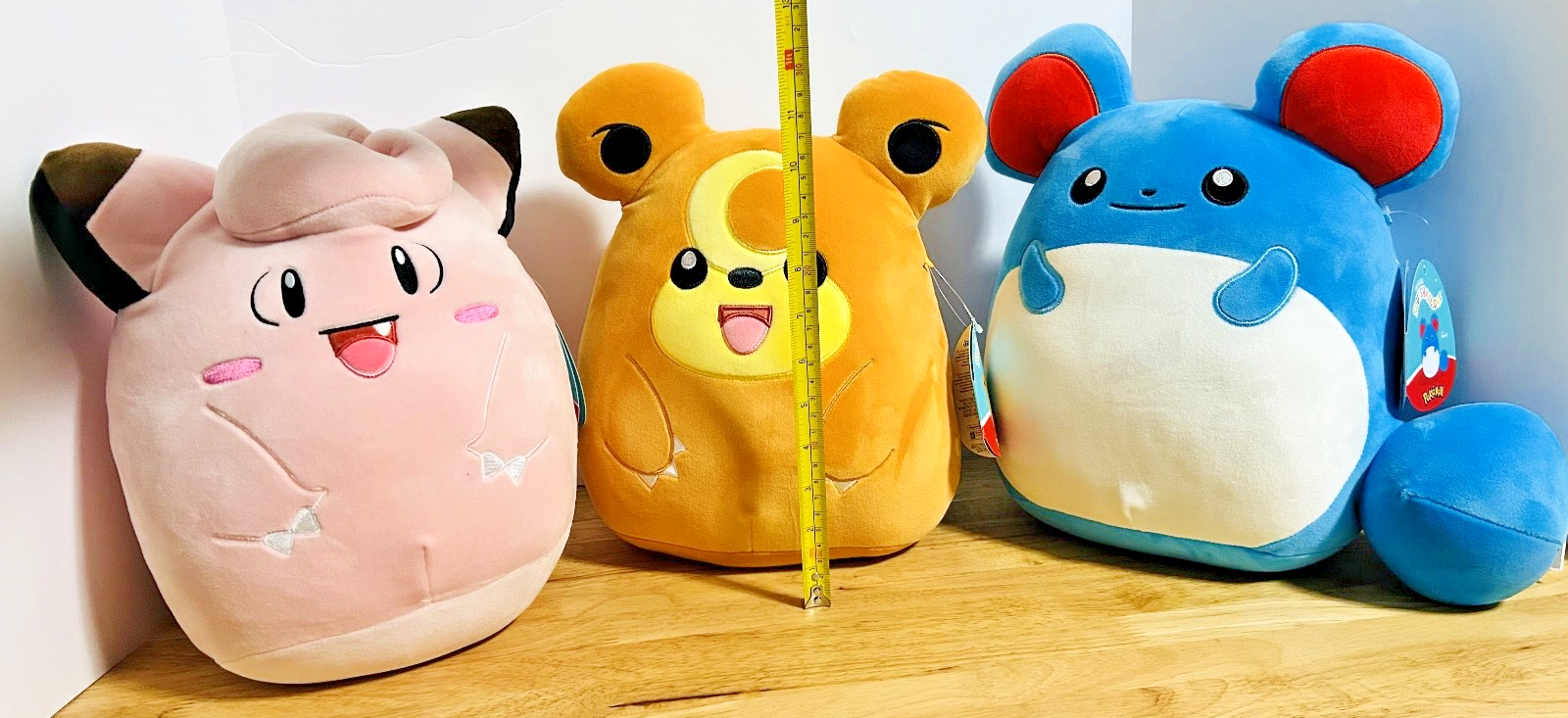 Pokémon Squishmallows Bundle Clefairy Marill Teddiursa Plush Toy Set NWT