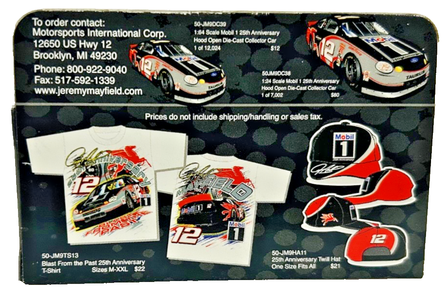 Jeremy Mayfield #12 Mobil 1 25th Anniversary 1:64 NASCAR Diecast Car MIB