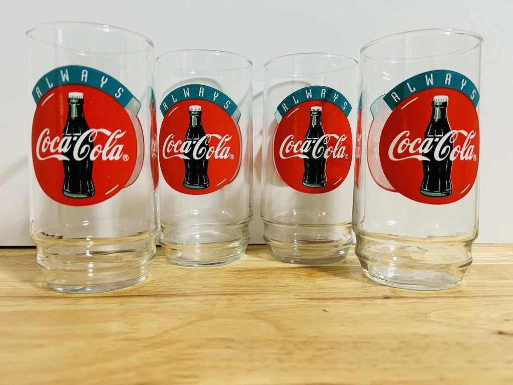 Vintage Coca-Cola Always Coke 8-Pc Glass Tumbler Set 16oz w/ Box – Indiana Glass