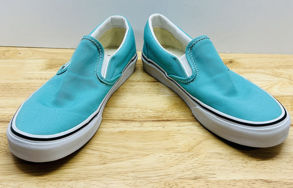 Vans Classic Slip On Teal Canvas Shoes Mens 5.5 Womens 7 Skate Casual