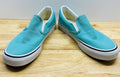 Vans Classic Slip On Teal Canvas Shoes Mens 5.5 Womens 7 Skate Casual