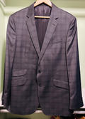 Kenneth Cole New York 46L Gray Plaid 100% Wool Sport Coat Blazer 2 Button