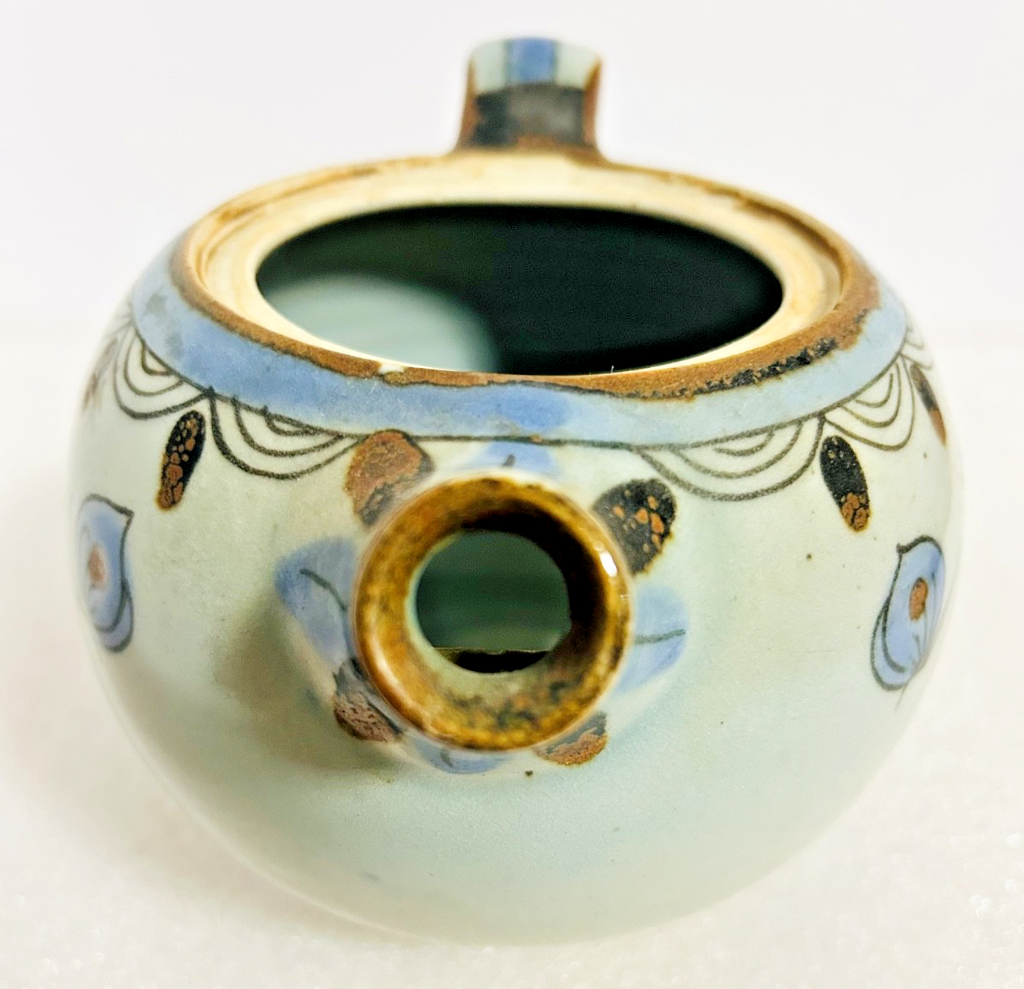 El Palomar Mexico Bird Teapot w Lid Tray Dish Set Blue Pottery VTG