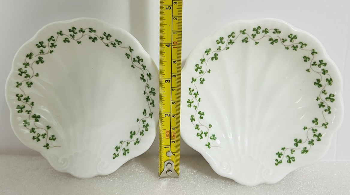 Royal Tara Fine Bone China Shamrock Shell Dishes Set of 2 Ireland