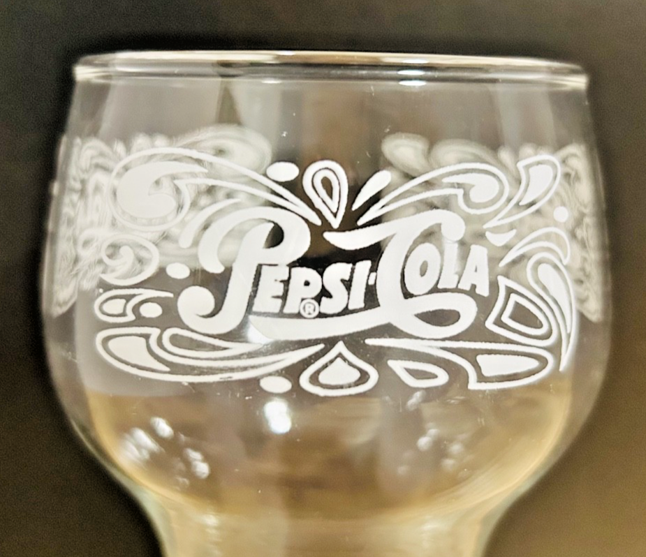 Set of 10 Pepsi-Cola Logo Glasses Vintage Promo Goblet Style Soda Cups