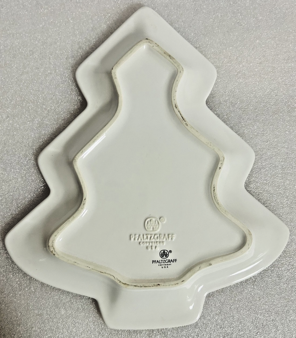 Pfaltzgraff Christmas Tree Serving Dish Platter USA Holiday