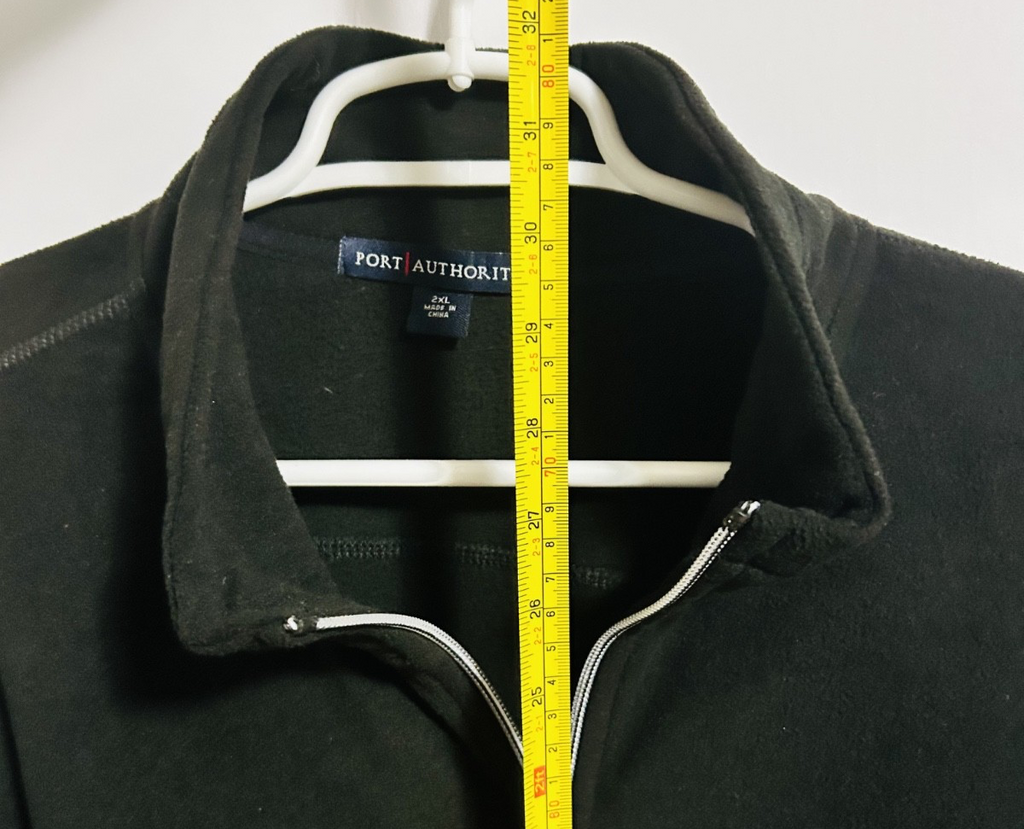 Port Authority Black Fleece Jacket 2XL Full Zip Polyester Mens