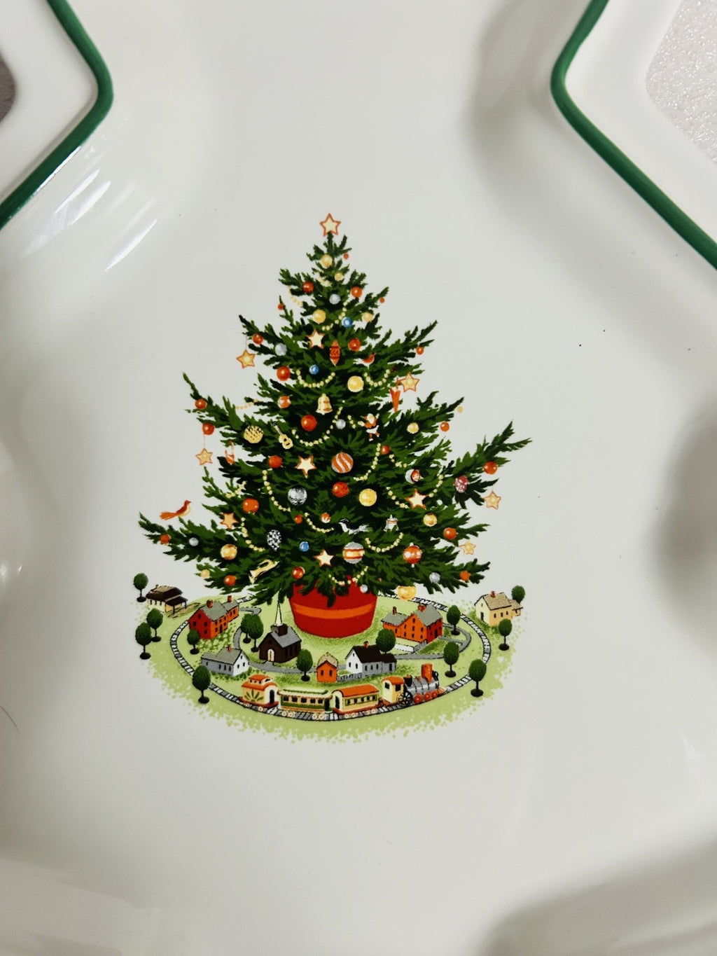 Pfaltzgraff Christmas Tree Serving Dish Platter USA Holiday
