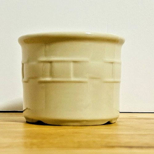 Longaberger Pottery 1 Pint Salt Crock Ivory 31691 Made in USA w Box 1998