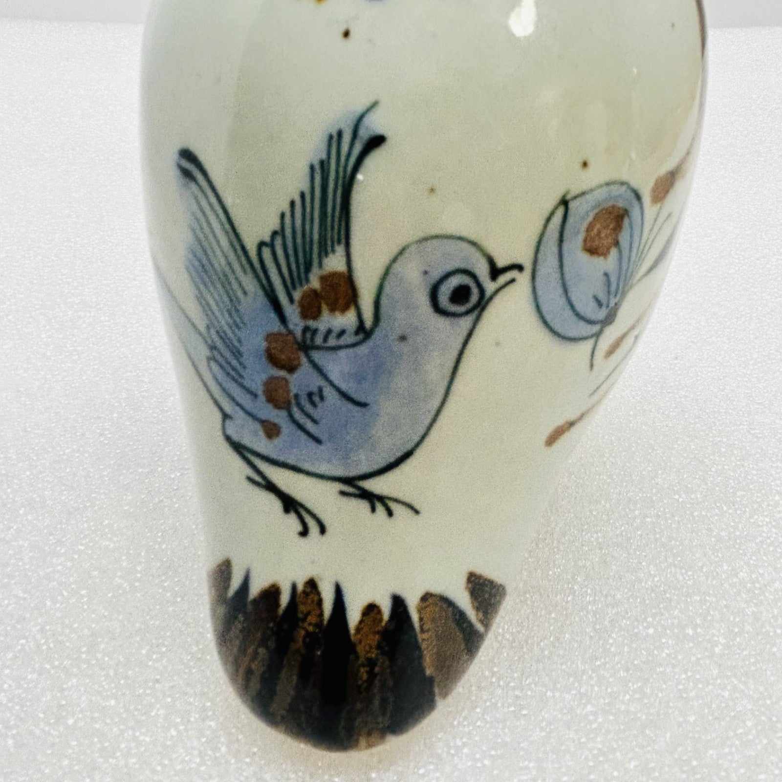 Vintage Tonala Mexico Pottery Bird Figurine Hand Painted Folk Art 5in