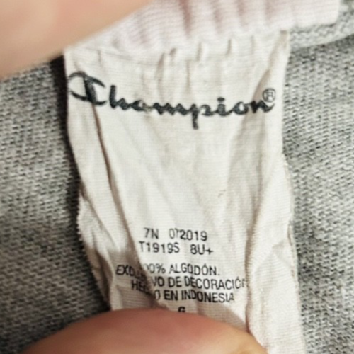 Champion All Over Logo Print T-Shirt Men’s Large Grey Streetwear Tee