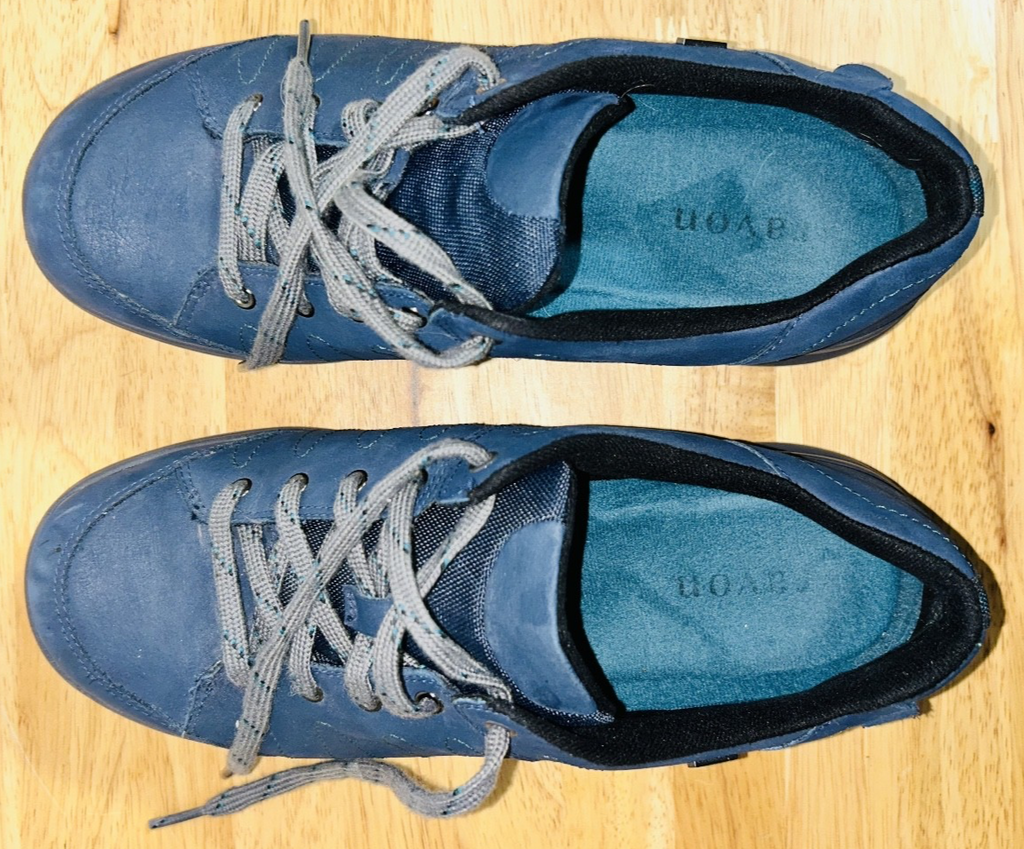 Aravon Shoes Womens 8 Revsavor Sneakers Lace Up WATERPROOF Leather Casual Blue
