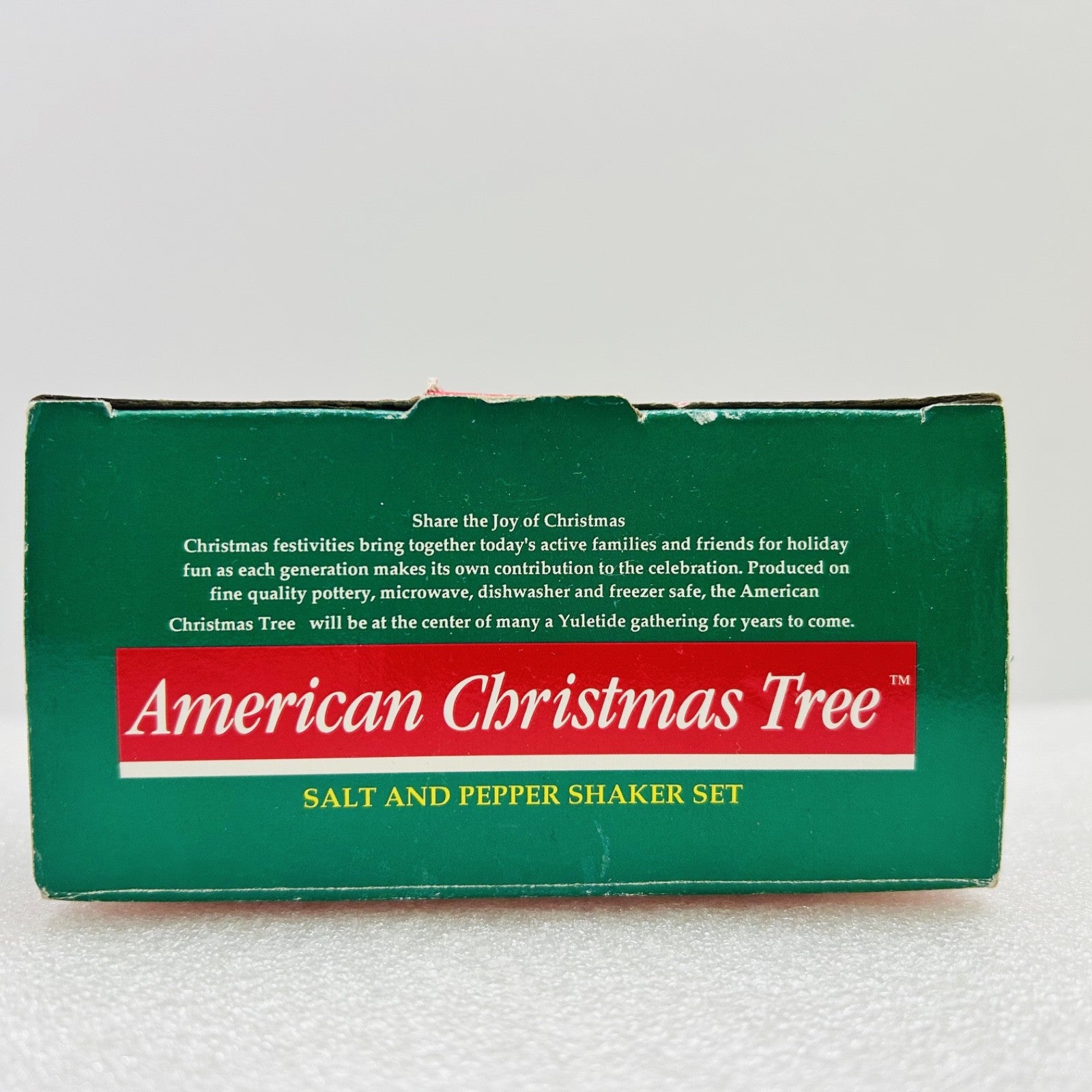 Cuthbertson American Christmas Tree Salt Pepper Shakers Set w Box